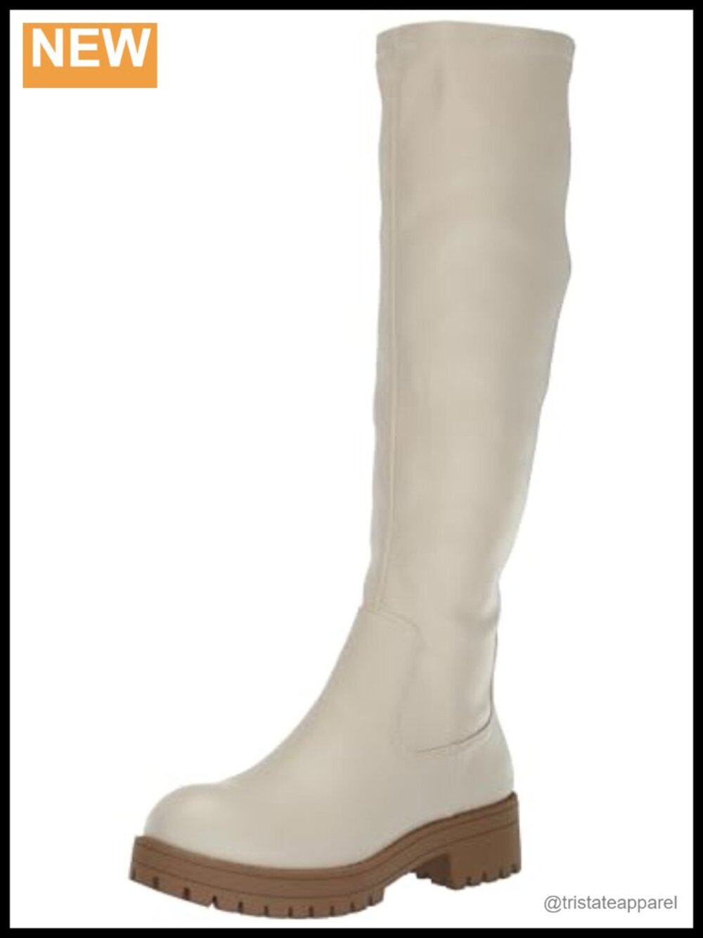 Stretch Knee-High Chelsea Boots - Round Toe PU